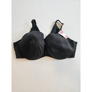 Cacique Balconette Bra Womens 46DD Black Backsmoother Lightly Lined NWT